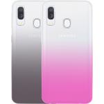 Pack de 2 Coques Samsung Galaxy A40 Souples d&eacute;grad&eacute;es Noire + Rose
