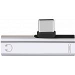 Adaptateur USB C/Jack 3,5mm + Charge USB C Blanc Bigben
