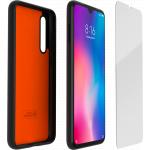 Pack Xiaomi Mi 9 Se Black with Orange lining Case + Tempered glass Made For Xiaomi