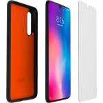 Pack Xiaomi Mi 9 Black with Orange lining Case + Tempered glass Made For Xiaomi