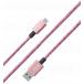 USB A to Lightning Woven Cable 2m 2.4A Pink Bigben