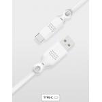 USB A to USB C Recyclable Cable 1,2m White Just Green