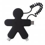 2 in 1 BUDDY Cable - Eco-friendly USB A to USB C & Lightning 0,15m Black Xoopar