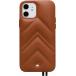 Coque iPhone 12 mini Louvre Cuir Cognac