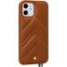 Coque iPhone 12 mini Louvre Cuir Cognac