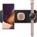Station de charge sans fil 9W Qi 3 zones Smartphone + Truewireless + G Watch + Chargeur Noir