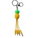 Câble 3 en 1 USB A/micro USB & USB C & Lightning 0,15m Ananas Yello Koko
