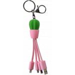 Câble 3 en 1 USB A/micro USB & USB C & Lightning 0,15m Cactus Yello Koko