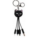 Câble 3 en 1 USB A/micro USB & USB C & Lightning 0,15m Chat Yello Koko