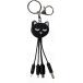 Câble Andy USB A / microUSB & USB C & Lightning 2A 15cm Format Porte-clés Chat