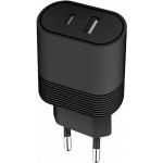 Dual 32W (12+20W) USB A+C PD Power Delivery Wall Charger Black Bigben