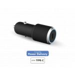 Chargeur voiture USB C 25W Power Delivery Noir - Garanti à vie Force Power Lite