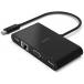 Adaptateur Multiports USB C vers USB A + HDMI™ + VGA + RJ45 Ethernet Gigabit Noir