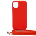 Coque Bandouli&egrave;re iPhone 12 / 12 Pro Silicone Rouge Imp&eacute;rial