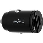 30W dual USB C+C PD Power Delivery Mini Car Charger Black Puro
