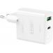 32W (12+20W) dual USB A+C PD Power Delivery Wall Charger White Puro