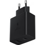 Double Chargeur maison USB A+C PD 50W (15+35W) Power Delivery Noir Samsung