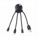 C&acirc;ble 3 en 1 Octopus Ecoresponsable USB A/micro USB & USB C & Lightning 0,1m Noir Xoopar