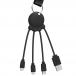 C&acirc;ble 3 en 1 Octopus Ecoresponsable USB A/micro USB & USB C & Lightning 0,1m Noir Xoopar