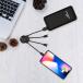C&acirc;ble 3 en 1 Octopus Ecoresponsable USB A/micro USB & USB C & Lightning 0,1m Noir Xoopar
