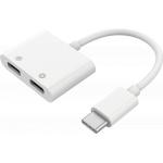 Adaptateur USB C+C vers USB C Audio USB C + Charge USB C Blanc Bigben