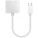 Adaptateur Audio USB C vers USB C + Charge USB C 12cm Blanc