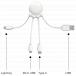 C&acirc;ble 3 en 1 Octopus Ecoresponsable USB A/micro USB & USB C & Lightning 0,1m Blanc Xoopar