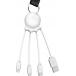 C&acirc;ble 3 en 1 Octopus Ecoresponsable USB A/micro USB & USB C & Lightning 0,1m Blanc Xoopar