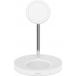 Station de charge sans fil 15W Qi Stand 2 zones iPhone + Airpods + Chargeur Blanc
