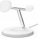 Station de charge sans fil 15W Qi Stand 3 zones + Chargeur Blanc