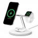Station de charge sans fil 15W Qi Stand 3 zones + Chargeur Blanc