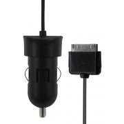 Kit Chargeur Voiture USB A 1A + C&acirc;ble USB A / 30 PIN 1m Noir