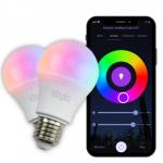 Pack de 2 Ampoules LED connect&eacute;es Antalya 7W E27 Google Assistant, Alexa & Siri Blanc + RVB Multicolor