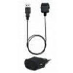 Kit Chargeur USB A 1A + C&acirc;ble USB A / 30 PIN 1m Noir