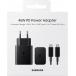Kit Chargeur USB C 45W + Câble USB C / USB C 1.8m Noir