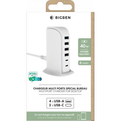 Multiprise USB et USB-C Smartphone Tablette Puissance 40W Power Delivery  Bigben Blanc - Chargeur pour téléphone mobile - Achat & prix