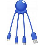 Câble 3 en 1 Octopus Ecoresponsable USB A/micro USB & USB C & Lightning 1m Bleu Xoopar