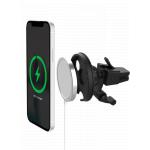 Chargeur sans fil voiture Magnétique MagSafe 15W Qi Support Ventilation Blanc