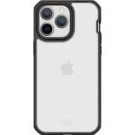 Coque renforc&eacute;e iPhone 14 Pro Feronia Bio Pure 2m Transparente Noire