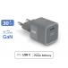 Chargeur USB C 30W Power Delivery GaN Gris + Garantie à vie