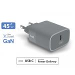 Chargeur maison USB C PD 45W Power Delivery GaN Gris - Garanti à vie Force Power