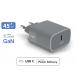 45W USB C PD Power Delivery GaN Wall Charger Gray - Lifetime Warranty Force Power