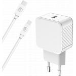 30W Power Delivery Wall Charger + USB C to Lightning Cable White Bigben