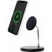 Station de charge sans fil 15W Qi Stand 2 zones Smartphone + Truewireless Noir