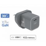 Chargeur maison USB C PD 30W Power Delivery GaN Gris - Prise UK - Garanti à vie Force Power