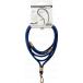 Bandoulière Cordon Universelle Amovible Bleue Marine avec Détail Gold