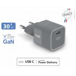 Chargeur maison USB C PD 30W Power Delivery GaN Gris - Origine France Garantie - Garanti à vie Force Power