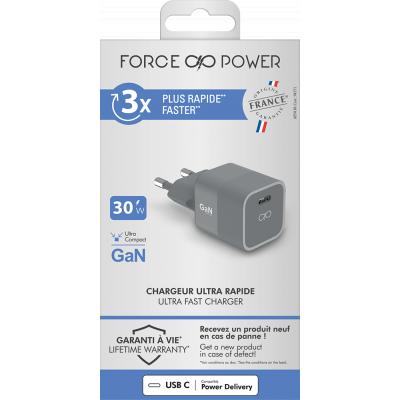Chargeur Secteur 65W Force Power – USB-C Ultra Rapide PD – Garantie à Vie, Fabriqué En France