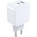 Chargeur USB A + USB C 32W (12+20W) Power Delivery Blanc