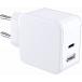 Chargeur USB A + USB C 32W (12+20W) Power Delivery Blanc